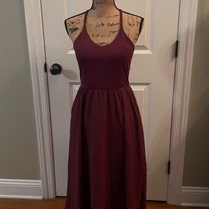 HALARA Backless Burgundy Dress